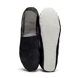 USHINE EU22-45 Whole Leather Sole Black White Flat Yoga Teacher Fitness Gymnastic Ballet Dance shoes For Children Woman Man