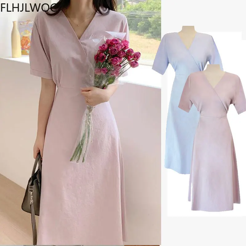 Romantic Korea Chic Cute Sweet Date Feminine Vestidos Women Japanese Style Girls Floral Print Retro Vintage Pink Dress