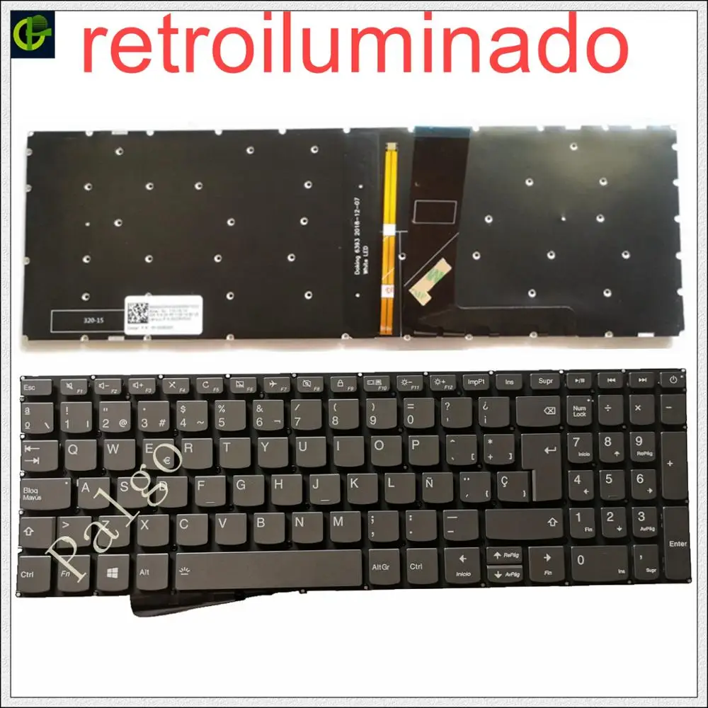 Spanish Backlit Keyboard for Lenovo IdeaPad 5000-15 520-15 520-15IKB 320S-15ISK 320S-15IKB 320S-15IKBR L340-15 L340-15API  SP LA