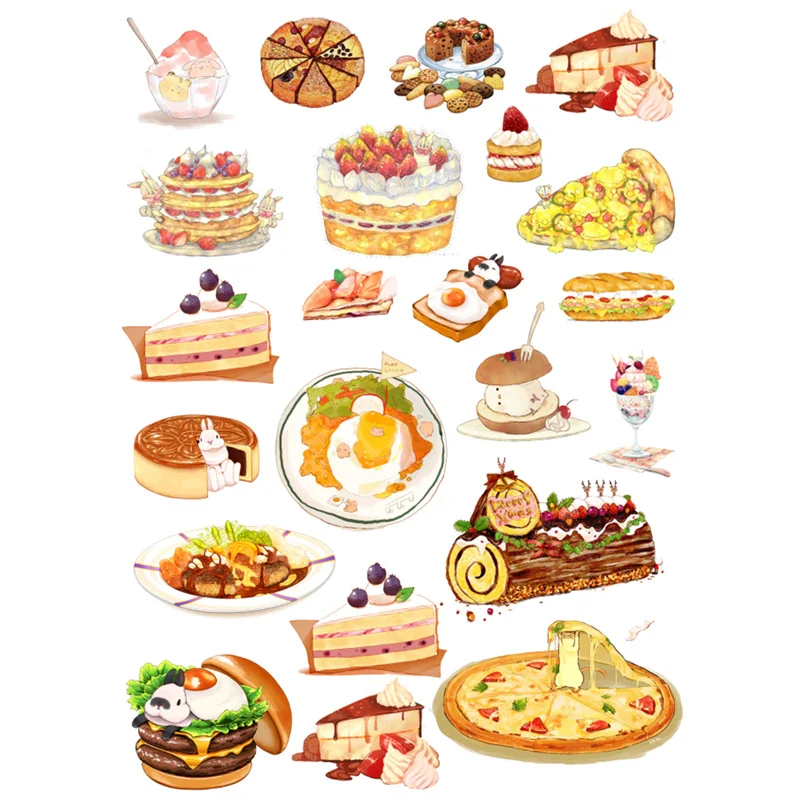 2 pcs/lot Fruits and Vegetables DIY   Waterproof Paper Sticker Flakes Stationery Scrapbook Notebook Planner Stickers