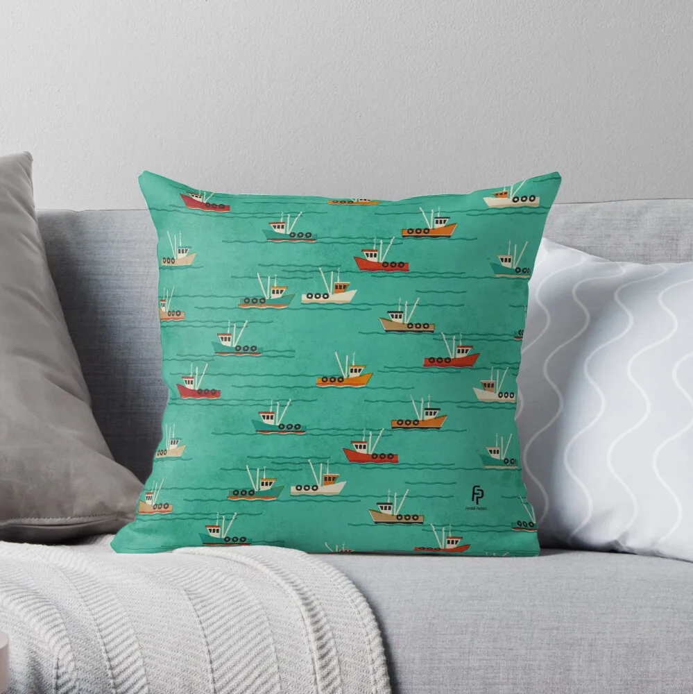 Fishing Trawlers on The Thames Estuary Throw Pillow Pillowcase Cushion Cover Home Decorative Sofa Pillow Cover Cushion Cover