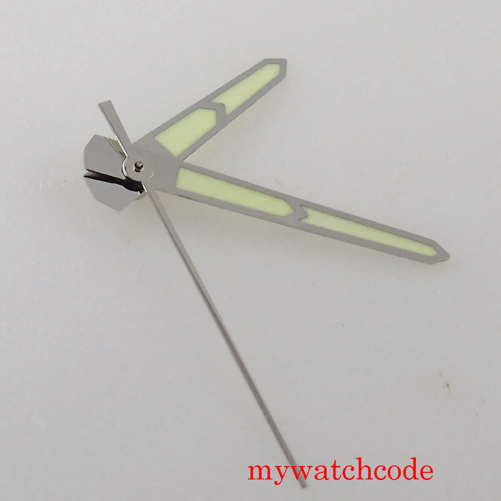 Серебряный цвет часы ручной набор иглы зеленый световой для miyota 8215 821A 8205 Mingzhu 2813 автоматический механизм