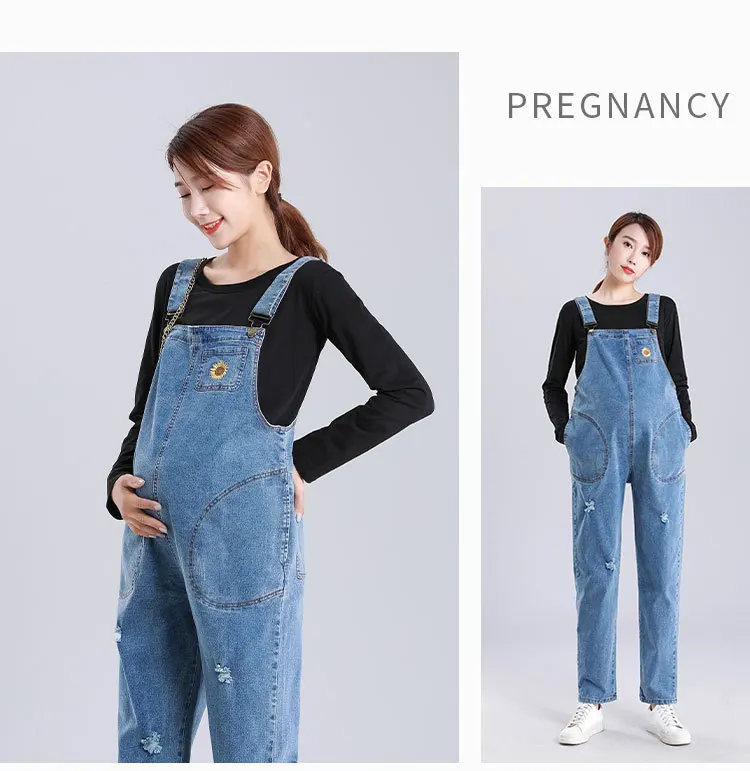 Demin Jeans Maternity Clothes Suspender Pant Trouser Spring Autumn Pregnant Women One-Piece Overalls Jumpsuit Pregnancy Clothing