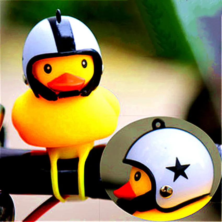 Yellow Broken Wind Small Ducks Bicycle Duck Bell with Light Hard Hat Helmet Cycling Equipment MTB Light Bike Handlebar Ring Horn