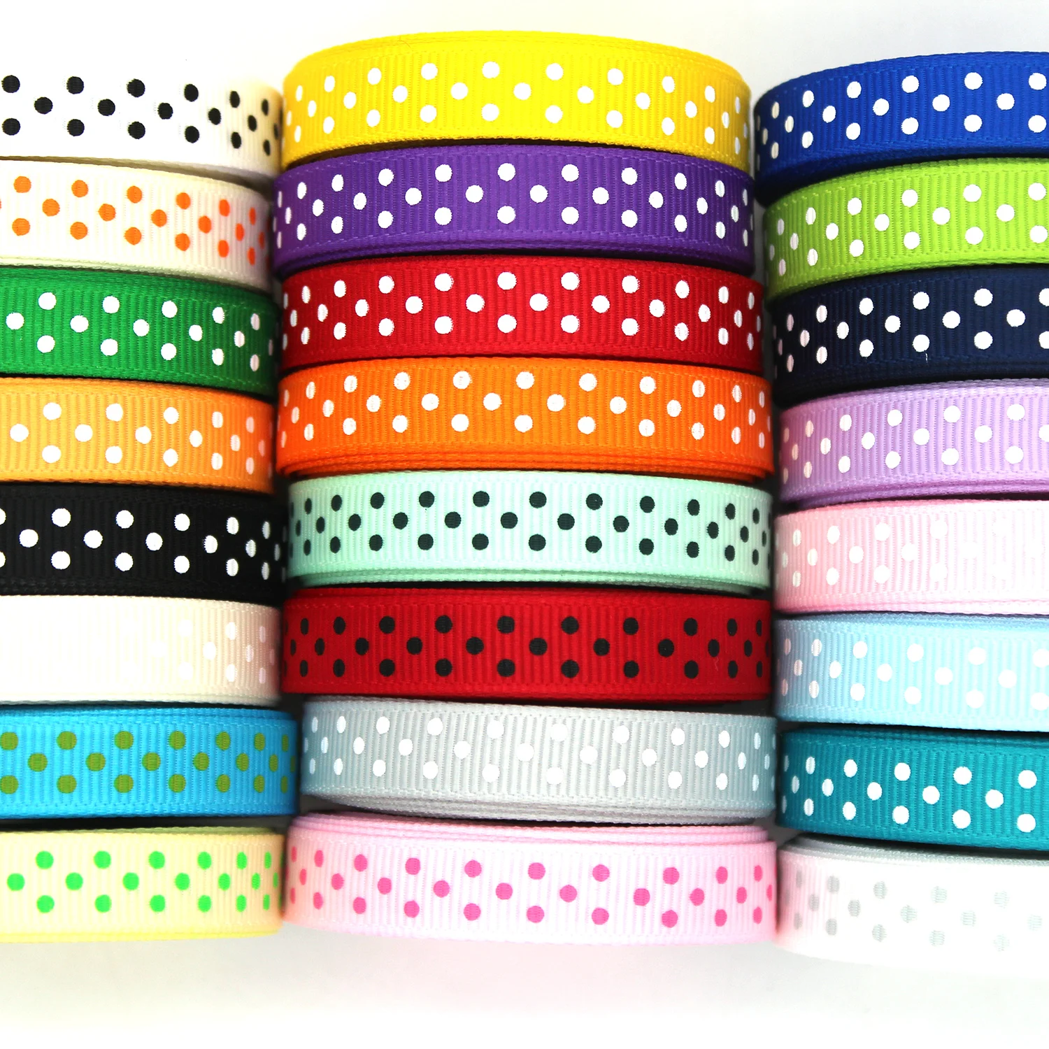 5 Yards/Lot 10MM Grosgrain Ribbon Prined Polka Dots For DIY Wedding Gift Wrapping Decoration Christmas Sewing