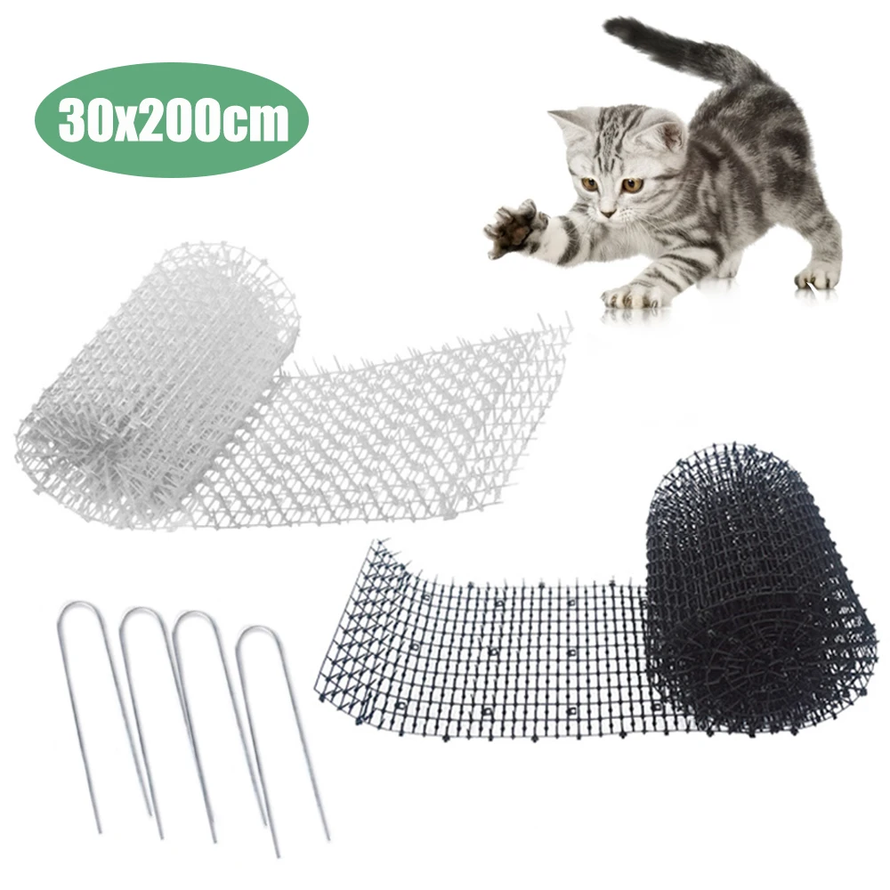 30x200cm Garden Anti-cat Prickle Strips Repellent Cats Mat Anti Cat Sting Pad Protection Plants Prickle Strip Outdoor Indoor