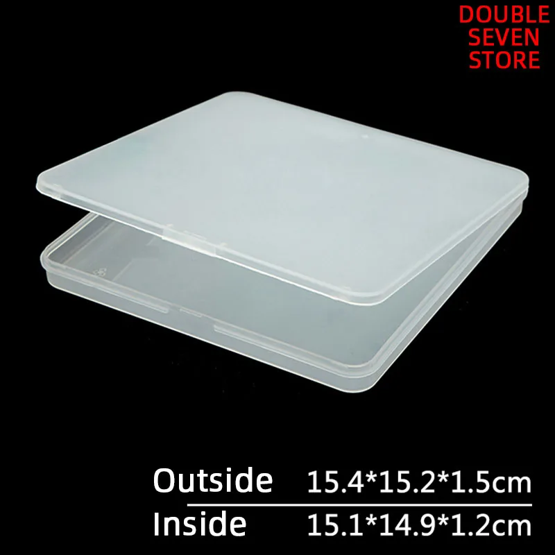 Outside 15.4*15.2*1.5cm PP Plastic Box Square flat Jewelry CD DVD Parts accessories packaging box