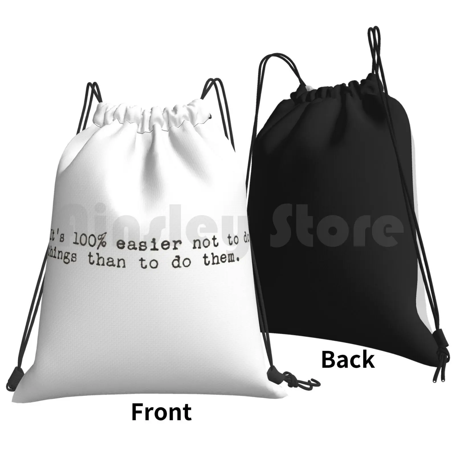 John Doing Things Quote Backpack Drawstring Bags Gym Bag Waterproof John Quote Doing Things Easier Comedy Humor Funny