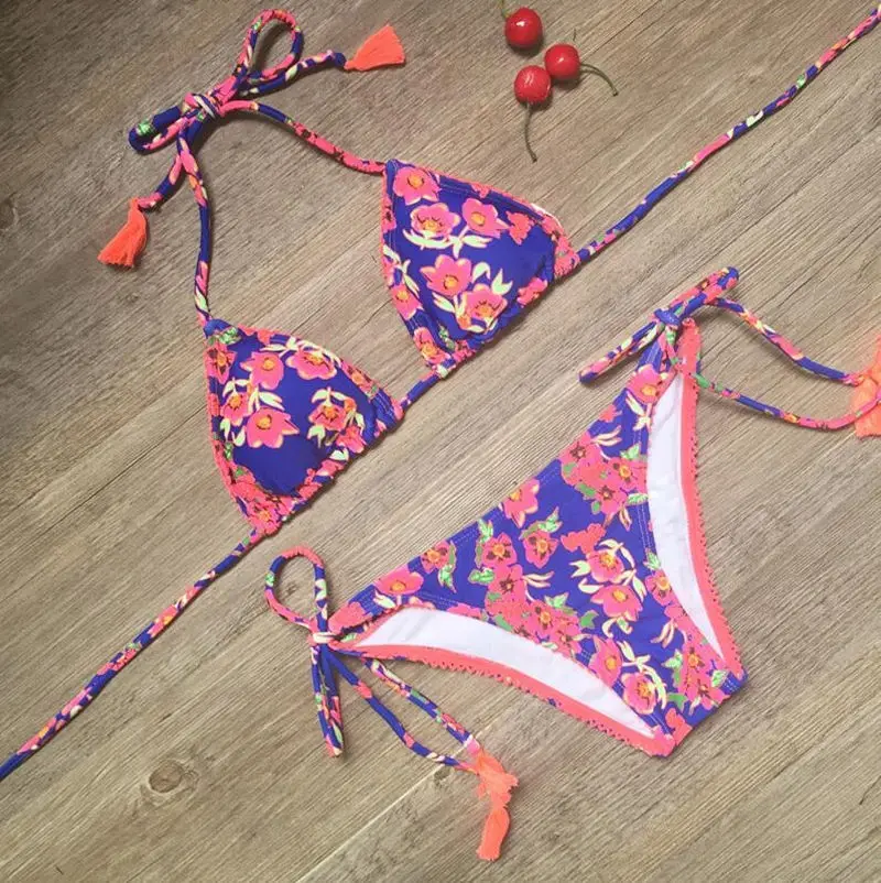 Haftowane Bikini Plus Size kobiety stroje kąpielowe 2023 bandaż Biquini brazylijski Bikini Set strój kąpielowy w stylu Retro czarny strój kąpielowy