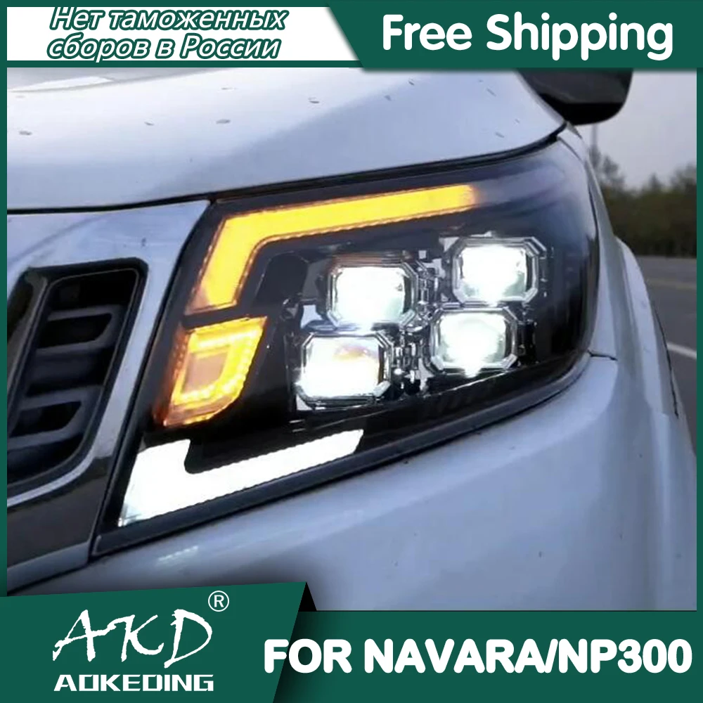 

For Nissan Navara 2014-2021 Headlights DRL Day Running Light LED Bi Xenon Bulb Fog Lights Car Accessory NP300 Head Lamp