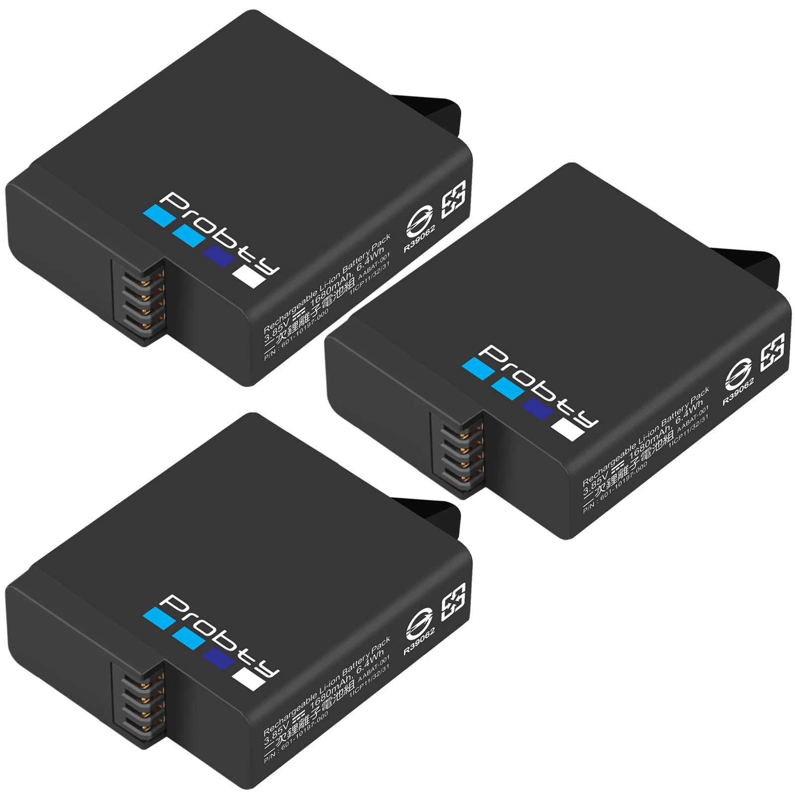 Originele probe voor GoPro Hero 7 hero 6 hero 5 Zwarte batterij of drievoudige oplader voor Go Pro Hero 7 6 hero5 Zwarte camera batterij