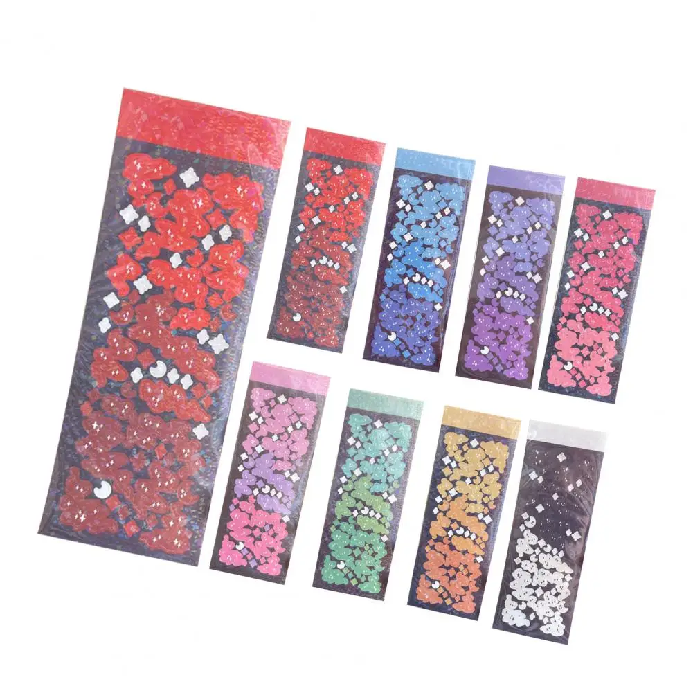 1 blatt Gradienten PVC Sammelalbum Aufkleber Personalisierte Hand Konto DIY Fotoalbum Laser Aufkleber Büro Zubehör