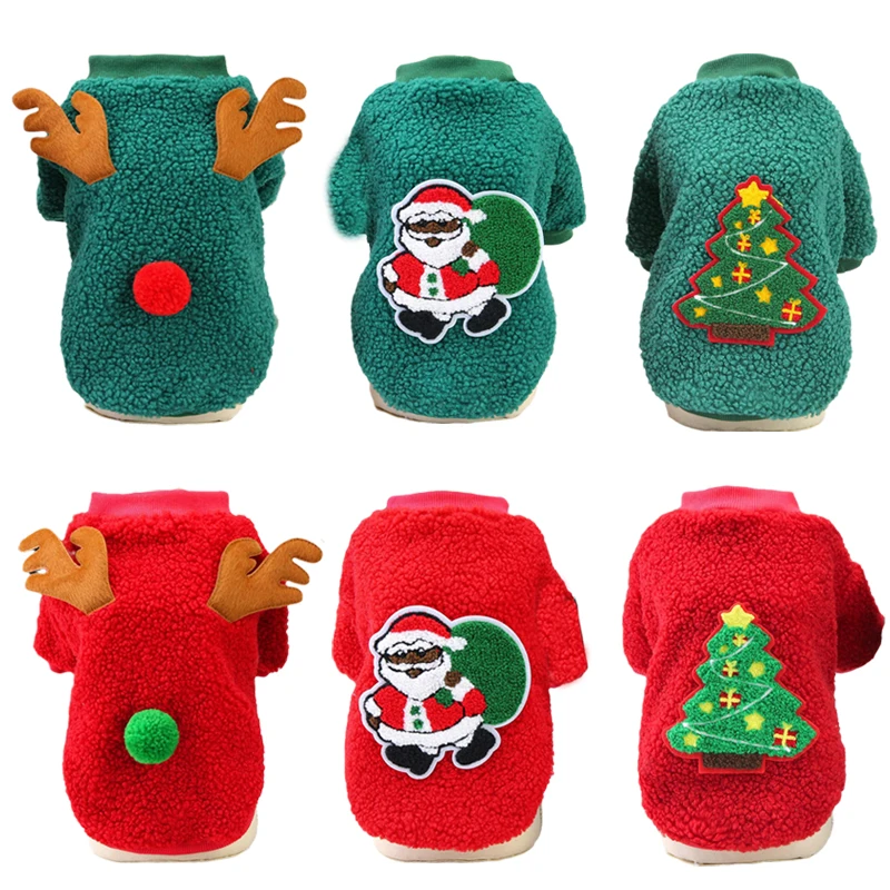 Christmas Puppy Cat Dog Sweater Hoodie Winter Pet Clothes for Small Dogs Pomeranian Shih Tzu Pullovers mascotas Costume Clothing