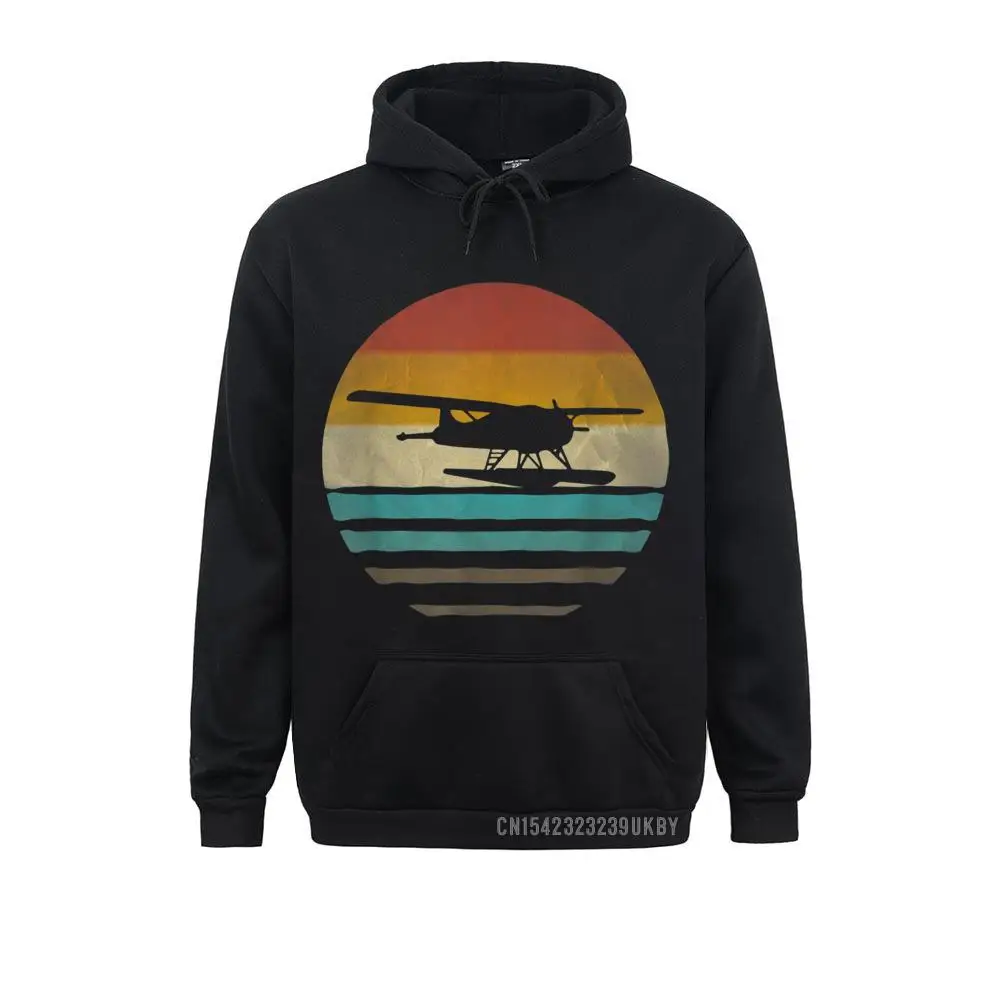 Retro Vintage Sunset Seaplane Airplane Pilot Cute Funny Hoody Long Sleeve Hoodies Men Sweatshirts Europe Sportswears Fitted