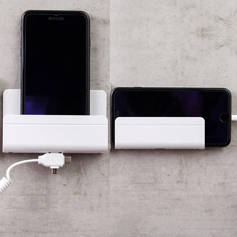 Practical Wall Shelf Paste Style Mobile Phone Charging Holder Bracket