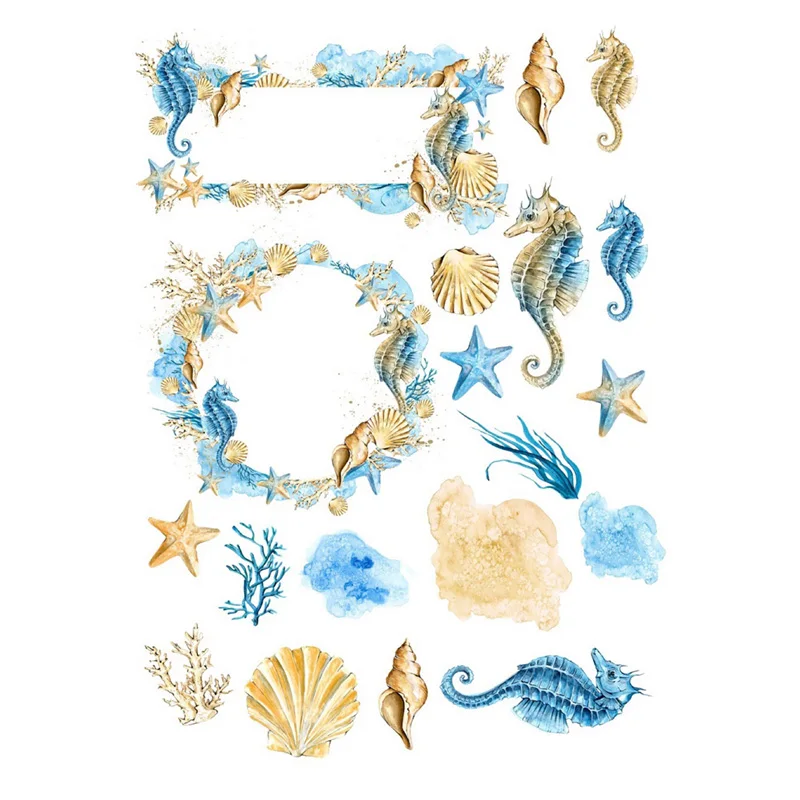 2 pcs/lot Summer Sea Horse Star Shell Deco  Cosas Kawaii Uncut Stickers Scrapbooking Stationery Washi Tape Set School Supplies