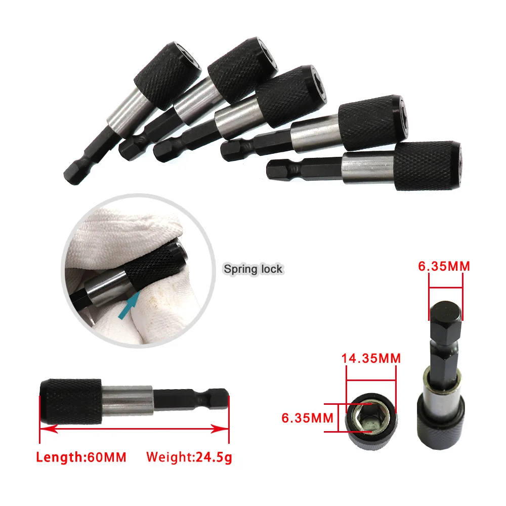 1-3 個 60/100/150 MM 磁気ドライバービットホルダー クイックチェンジドリルエクステンション 1/4 インチ六角シャンク付き ネジドライバーハンドヘルド用