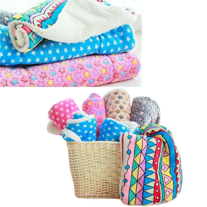 Winter Warm Pet Blanket Dog Cat Bed Mat Soft Colorful Sleeping Mattress Small Medium BIG Dogs Cats Flannel Carpet Pet Supplies