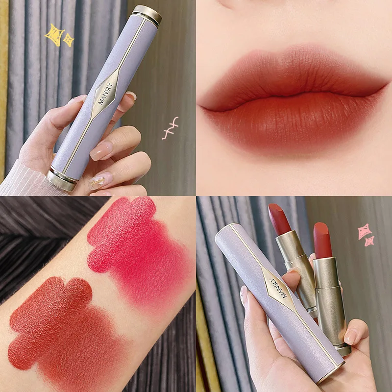 Soft Fog Velvet Lipstick Double Tube Matte Smooth Pigmented Lip Makeup Long Lasting Waterproof Bright Moisturizing Lip Cosmetics