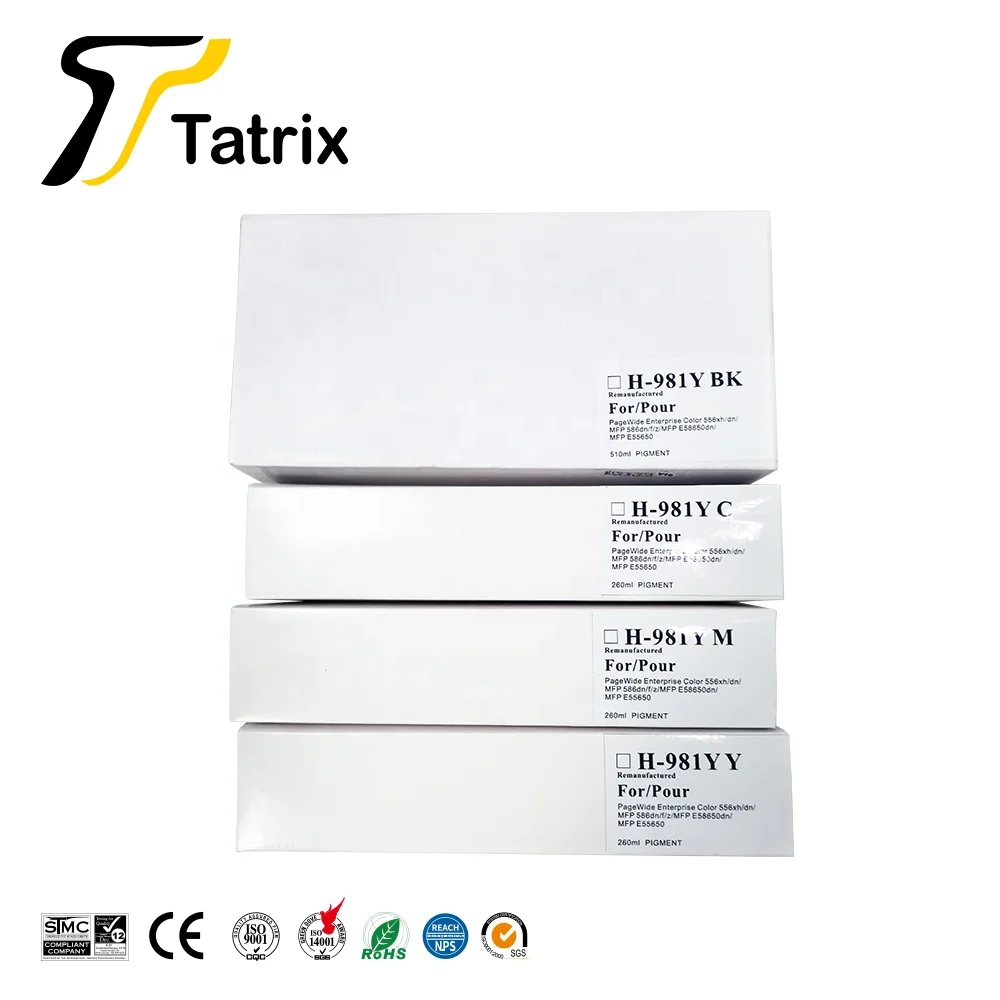 Tatrix für HP 981 981Y Premium Color kompatible Tintenpatrone für HP PageWide 556xh/dn/ MFP 586dn/f/z/MFP E58650dn/ MFP E55650