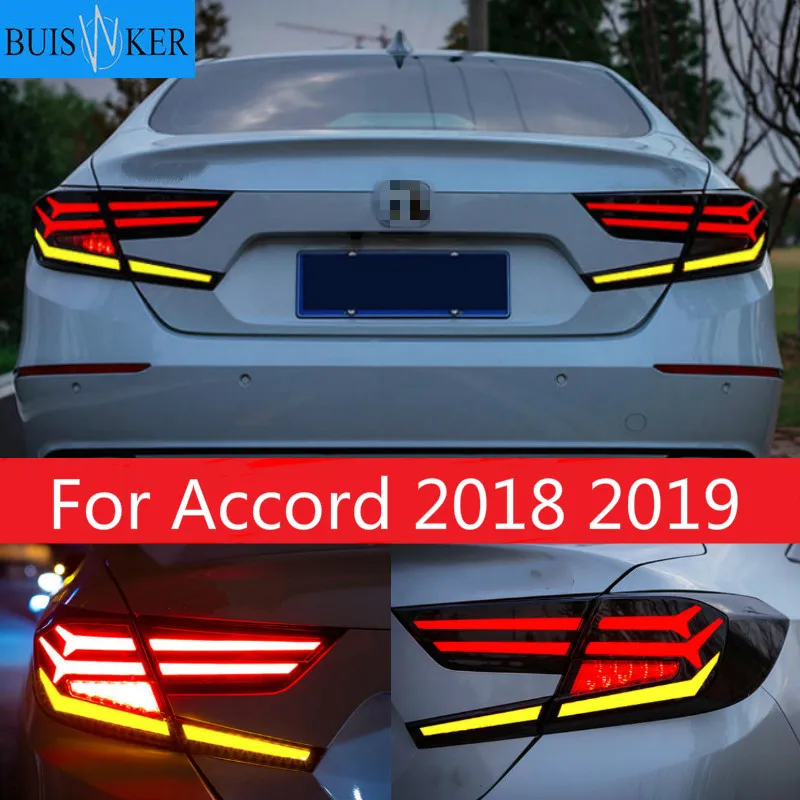 

Car Styling Taillight For Honda For Accord 2018 2019 Tail lights LED Tail Lamp Rear Trunk Brake Lamp Cover Smoke Plug and Play