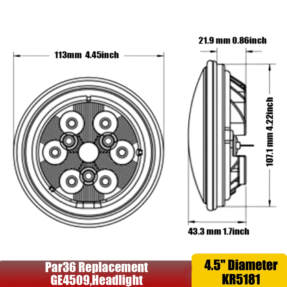 Par36 Led Landing Light 10-30V DC Replace GE4509 18W Led Headlight For Allis Chalmers Tractors 12V 24V Led Work Light x1pc