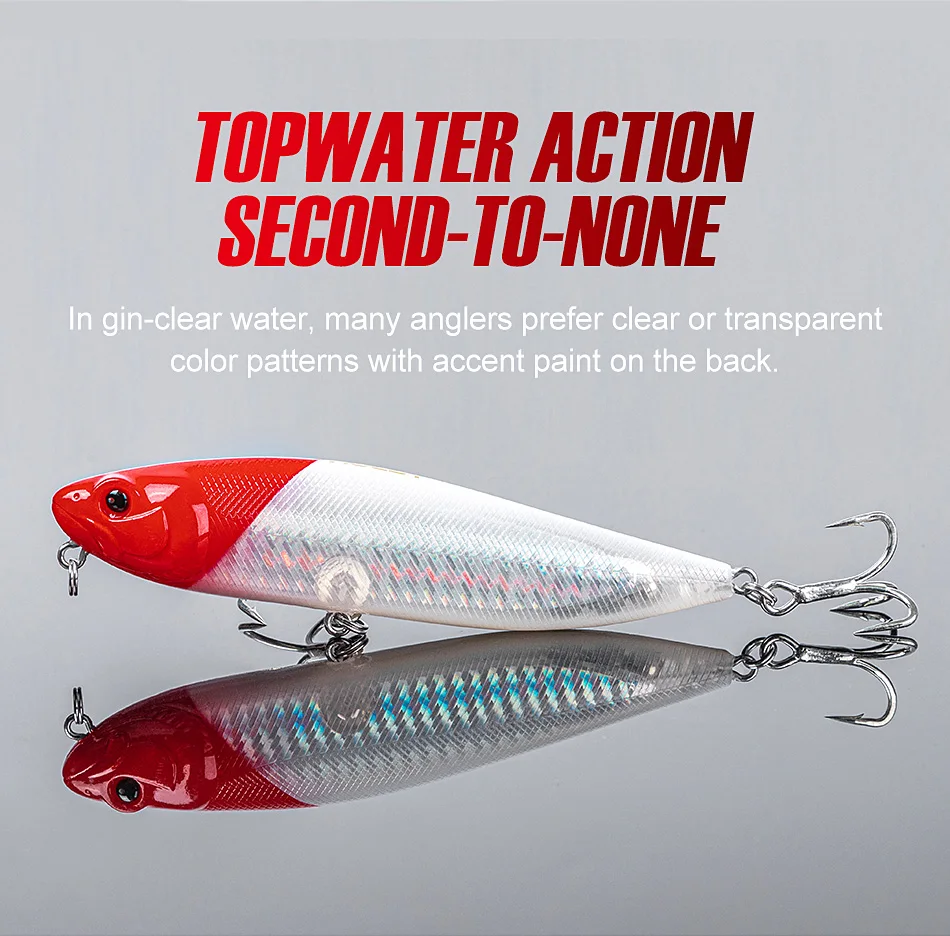 Noeby 115F 25,5g Topwater Bleistift Hund Walker Angeln Lockt Künstliche Harten Köder Für Hecht Meer Bass Salzwasser Angeln lockt – Detail 9