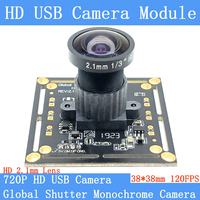 120FPS Monochrome USB Camera Module Global Shutter High Speed USB Webcam UVC Linux 720P Mini CCTV Surveillance