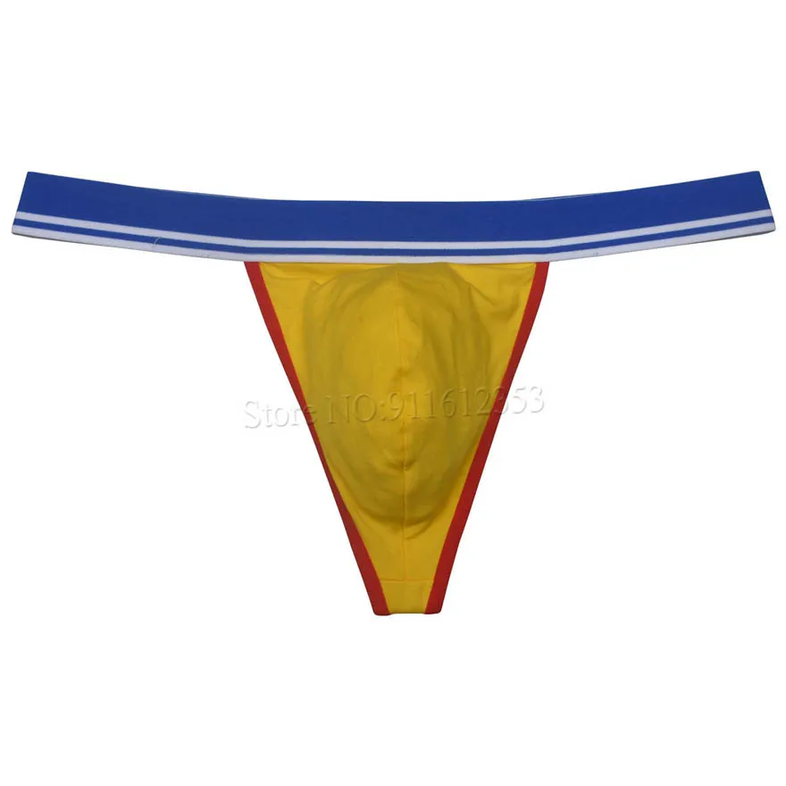 Men's Cotton Bikini Thong Underwear Bragas Y Tangas Elastic Belt Mini Tangas Lingerie Sexy