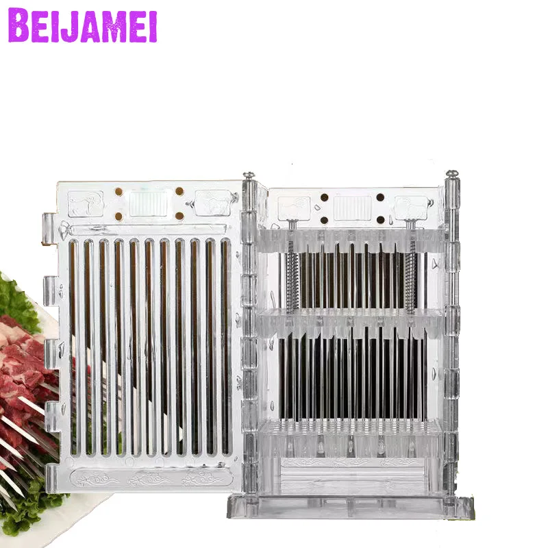 BEIJAMEI Small 114 Strings Kebab Making Grill Tools Meat Skewer Maker Wear Meat String Lamb Skewers Machine