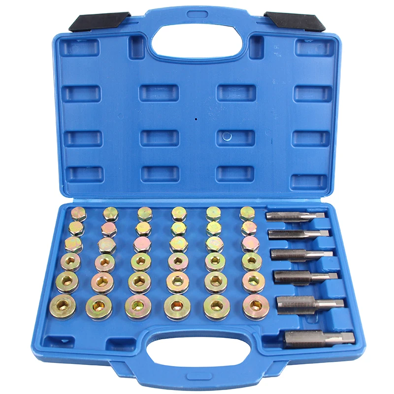 114pc Oil Pan Thread Repair Kit Sump Drain Plug Tool Set M13 M15 M17 M20 M22