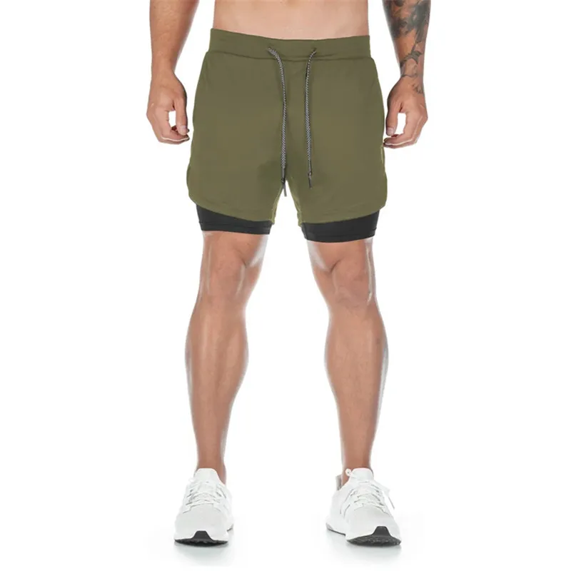 Man Running Training Basketball Shorts Double Layer Sports