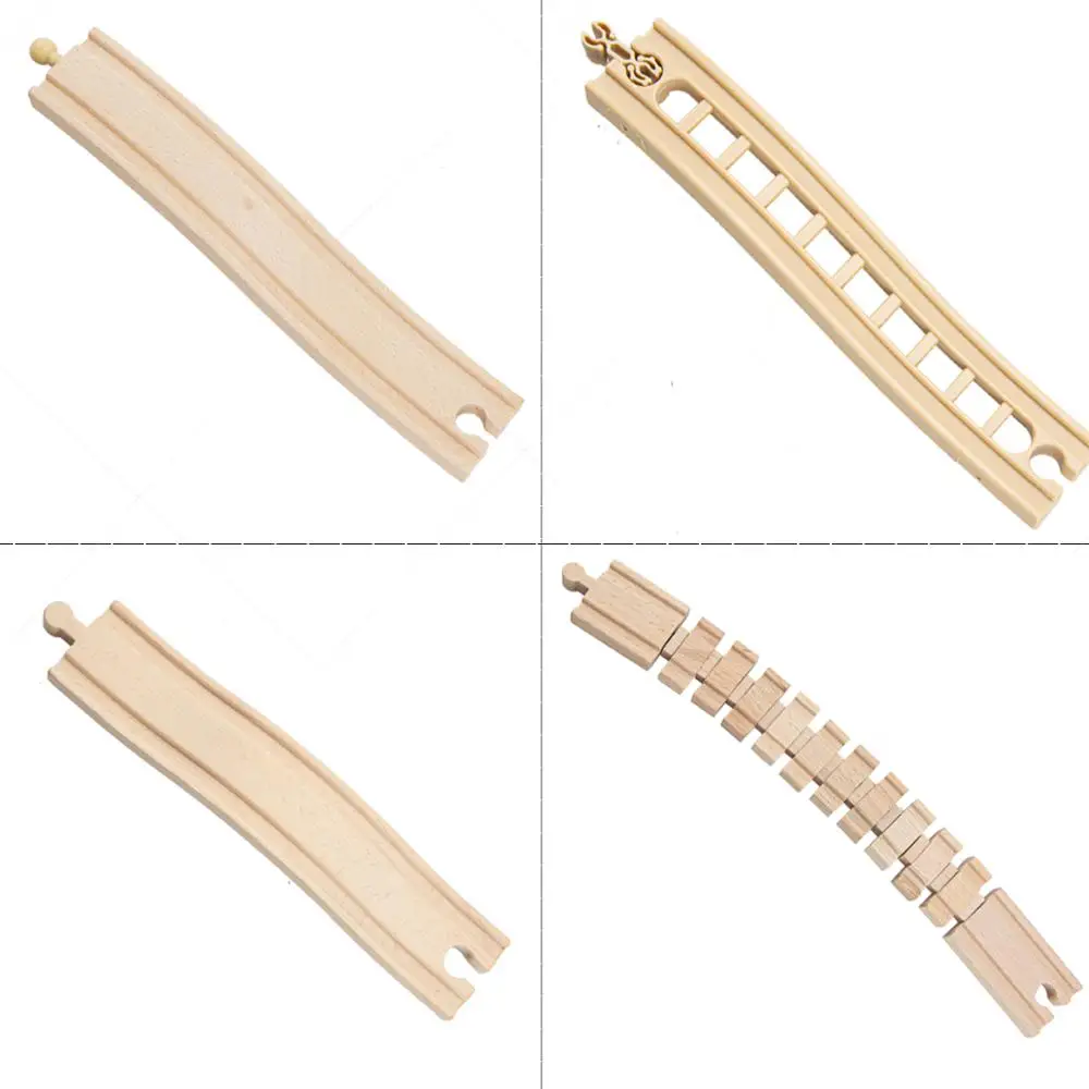 TBKJOYS Wooden Train Track Railway Accessories All Kinds of Wood Track Variety Component Educational Toys