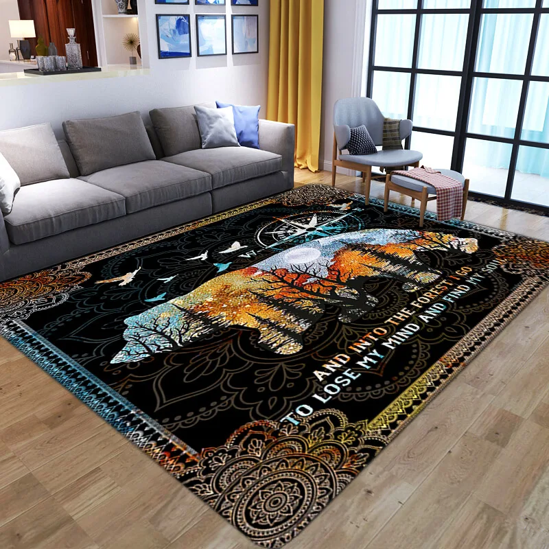 Dinosaur 3D Carpet Primitive Forest Carpets for Living Room Bedroom Area Rugs Home Hallway kitchen Floor Mat Kids Game Large Rug