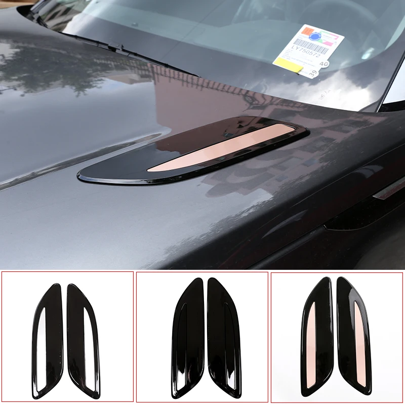 

2Pcs ABS Silver Hood Air Vent Outlet Wing Trim Stickers For Range Rover Velar 2017 2018 2019 Car Exterior Decoration Accessories