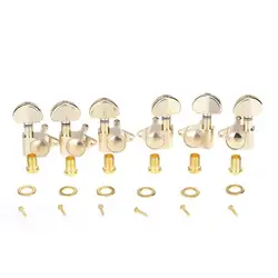 Wilkinson 3R3L Roto Style Sealed Guitar Tuners Machine Heads Tuning Pegs Keys Set for Gibson or Epiphone Les Paul, Gold