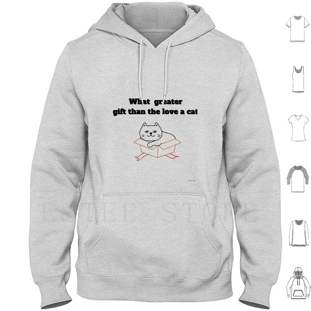 The Cat In Box Hoodies Long Sleeve Funny White Black Cats Kitty