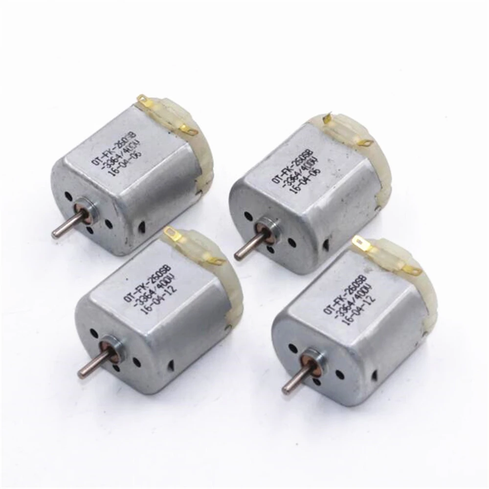 

6pcs 260 DC Motor High Speed 1.5V-4.5V 3V 6V 6000rpm -17500rpm Strong Magnetic Carbon Brush DIY Electric Engine Toy Car Fan