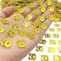 300 pz/borsa oro 50th Birthday Confetti 21TH 30th 40th 50th 60th Birthday Party Table Scatter adulto compleanno centrotavola Decor