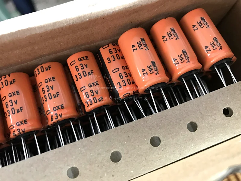 2024 10pcs new hot sale Japan NIPPON 63V330UF 12.5X25 GXE high temperature 125 degrees electrolytic capacitors free shipping