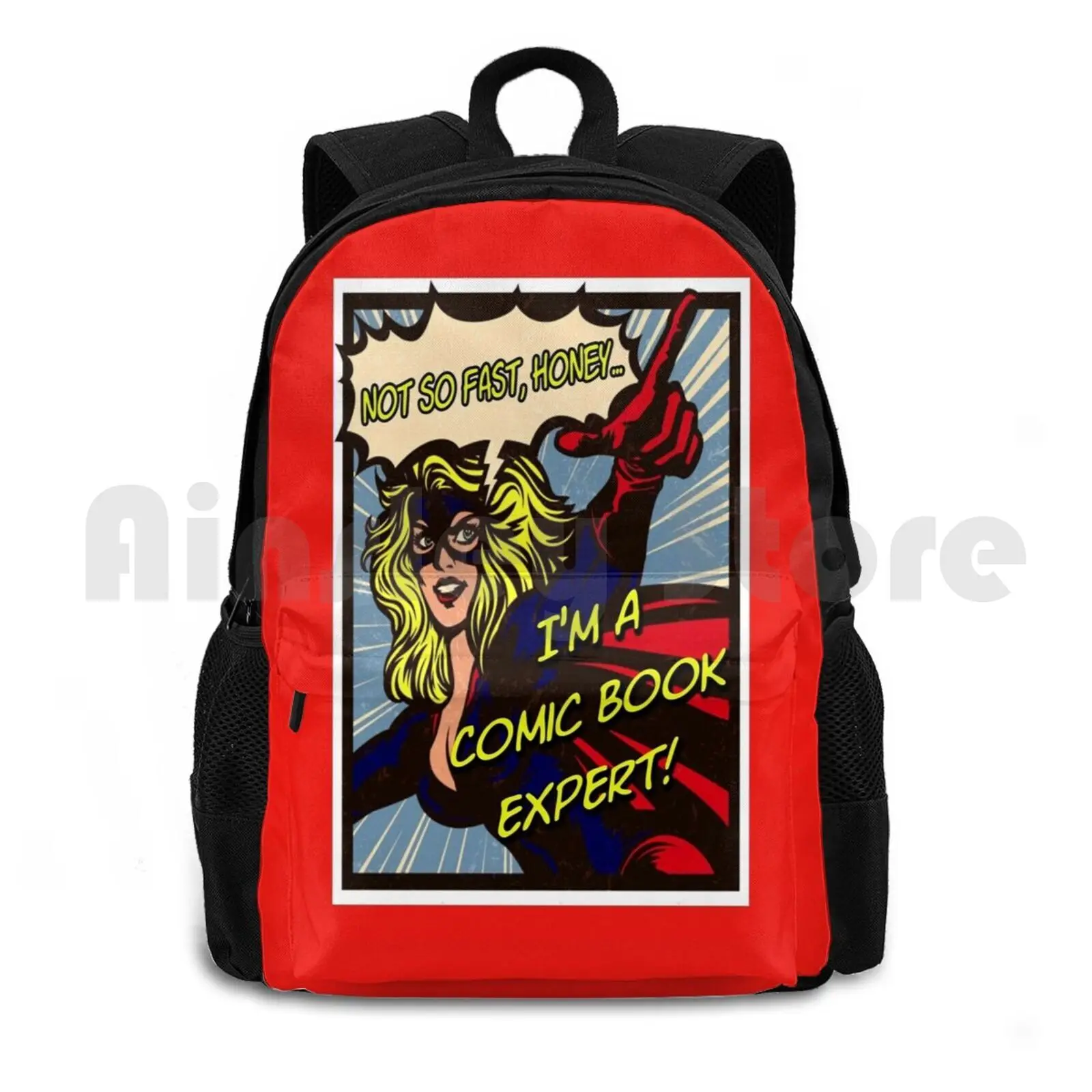 I'm A Comic Book Expert 2 Outdoor Hiking Backpack Waterproof Camping Travel Comic Toon 80s Superhero Villian Cape Comicbook