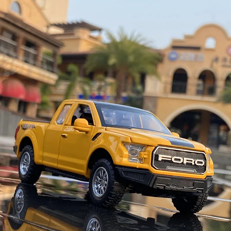 1:32 Ford Raptor F150 Modified Pickup Alloy Car Model Diecasts Metal Toy Vehicles Car Model Simulation Sound Light Kids Toy Gift