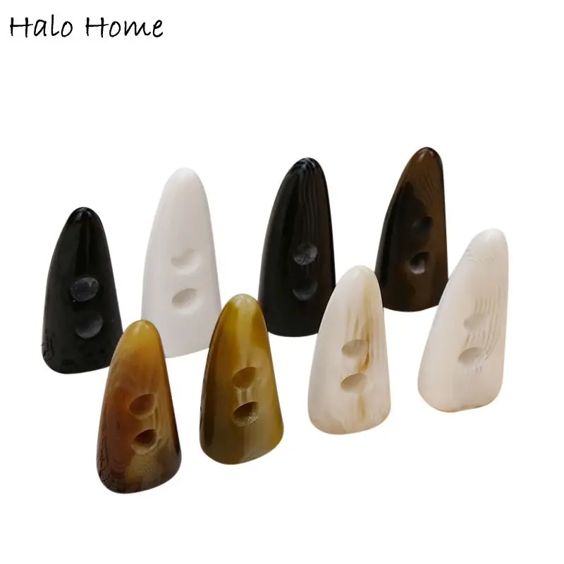 5pcs 2 Hole Resin Horn Buckle Button Sewing Craft DIY Accessory Compatible With Clothing Coat Jacket Blazer Sweater Bag Box