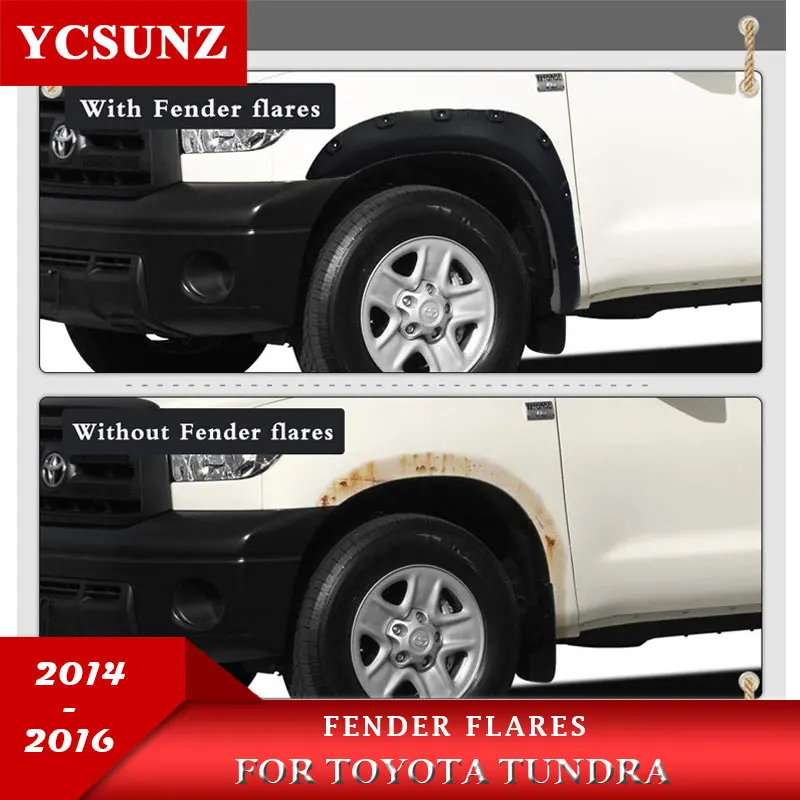 Wheel Arch Fender Flares For Toyota Tundra 2014 2015 2016 Double Cabin With Bolt Nut