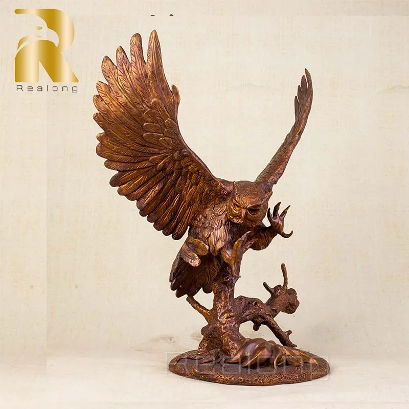 Bronze Owl Statue Bronze Sculpture Of An Owl Bronze Owl In Flight Art Crafts Bronze Animal Large Ornament For Home Decor Gifts