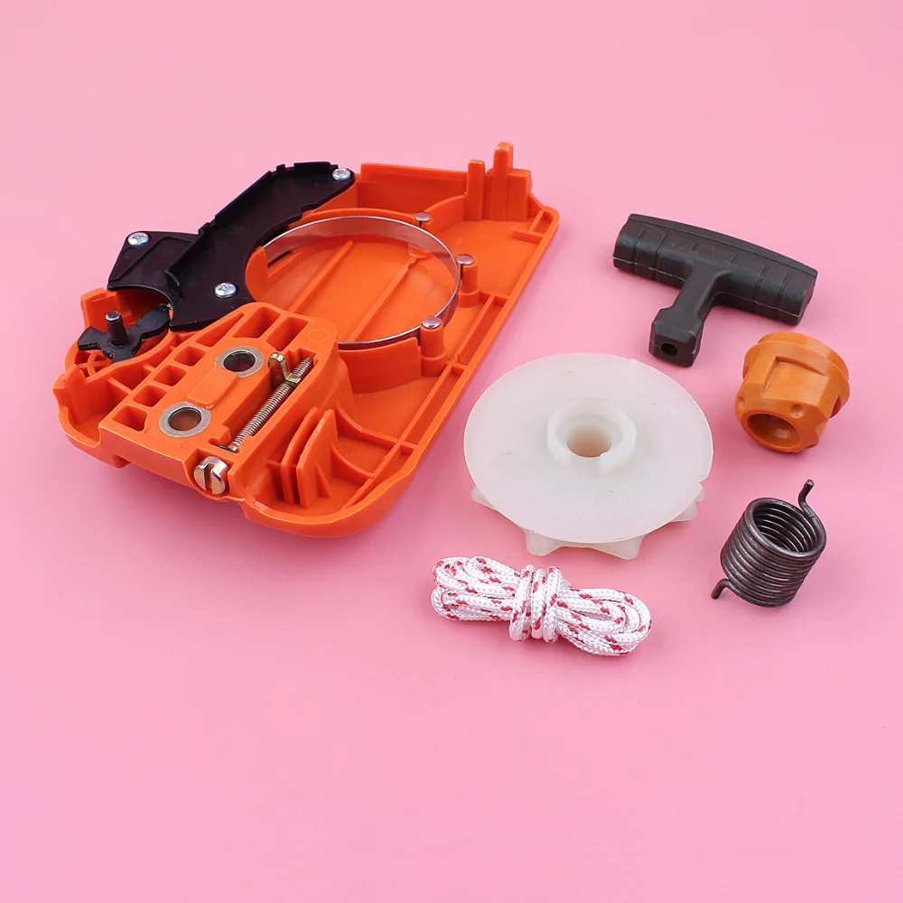 Imagem -05 - Corrente Freio Embreagem Roda Dentada Tampa Lateral Motosserra Recoil Starter Polia Alça Aperto Hub Primavera Kit Apto para Husqvarna 235 236 240