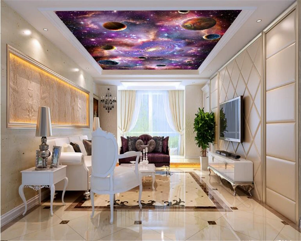 WELLYU High quality fashion personality cosmic stars Galaxy 3D ceiling zenith murals wallpaper papel de parede 3d wallpaper3D