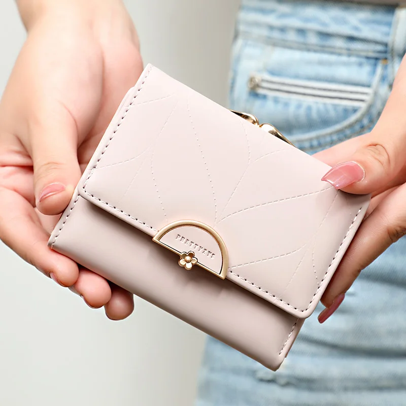 Brand New Wallets Fashion Women Wallets Multi-Function High Quality Small Wallet Purse Short Design Three Fold Coin Purse