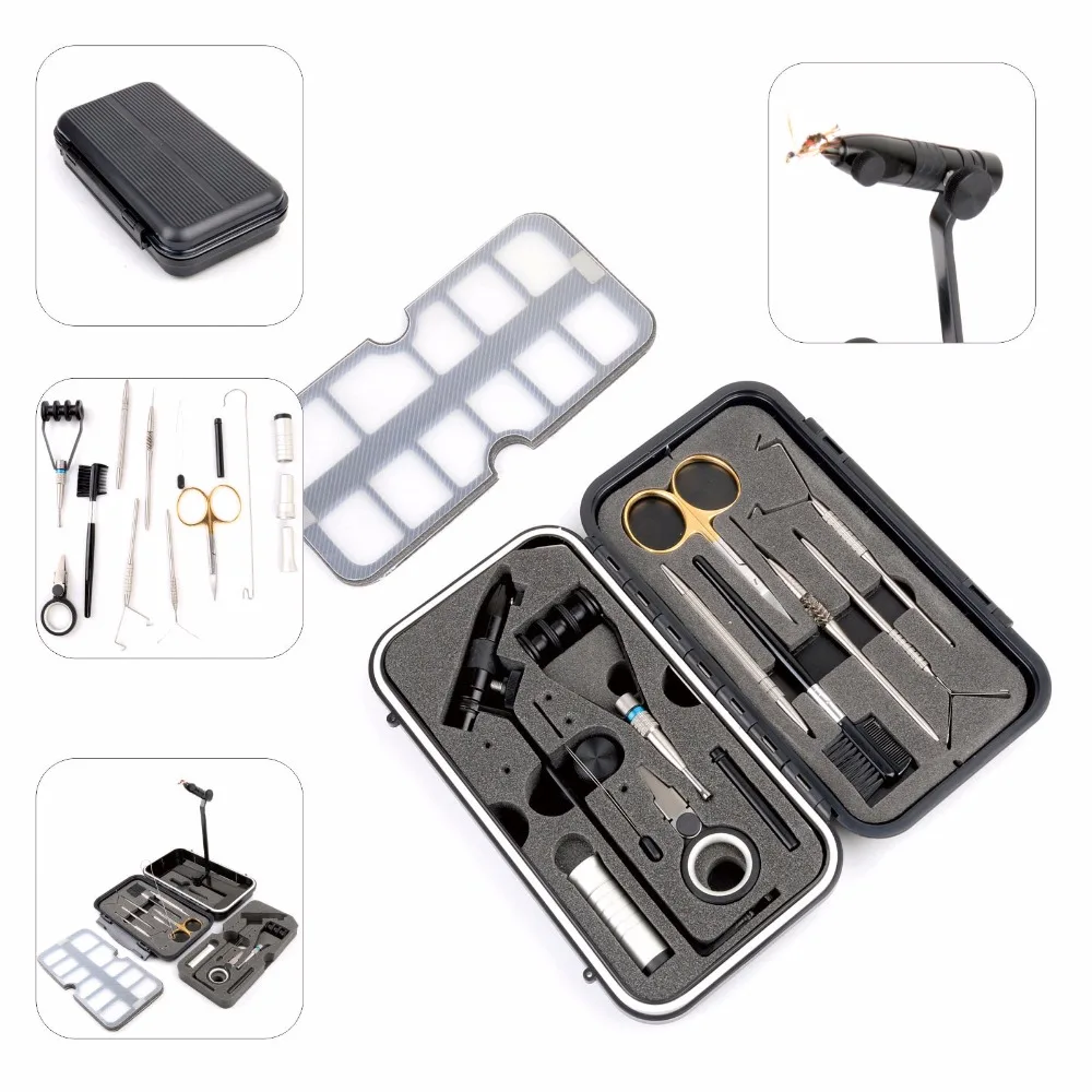 In Stock Compact Fly Tying System   Tool Set Vise Traveler Tackle Kit