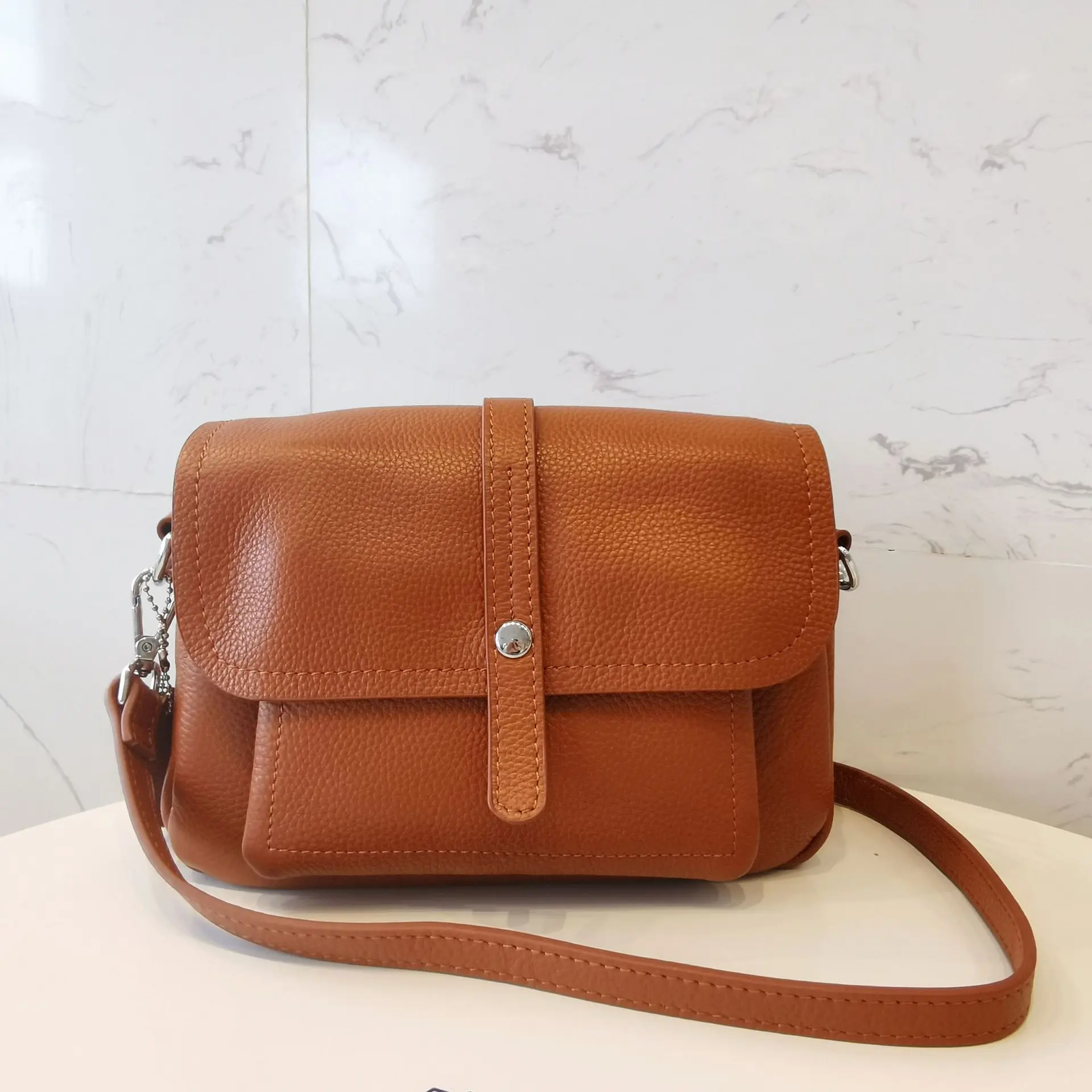 Woman Small Square Bag Genuine Leather Handbags Casual All-match Capacity Daily Shoulder Crossbody Bags For Women Messenger Bag